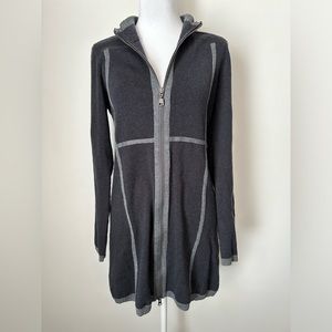 AVENTURA Merino Wool Blend Full Zip Mid-Length Knit Sweater Jacket Womens Small